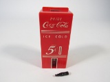 Circa late 1940s-50s Drink Coca-Cola soda machine shaped promotional coin-bank complete with bottle.