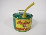 Nifty 1950s service department gas can restored in Indian Motorcycles regalia.