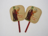 Lot of two 1940s Coca-Cola promotional fans with Sprite Boy 