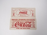 Lot of two 1913 Coca-Cola ink blotters. Extremely hard to find.