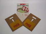 Lot of two 1950s Coca-Cola Carton panels with a 1960s Coca-Cola cardboard case display.