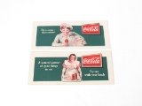 Choice lot of two 1930s Coca-Cola color ink blotters.