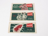 Lot of three 1930s Coca-Cola Ink Blotters.