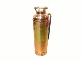 Beautifully polished 1920s Red Star Copper and Brass service station fire extinguisher.