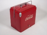 Choice 1950s Coca-Cola embossed metal picnic cooler.