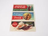 Magnificent lot of three Coca-Cola color ink blotters found unused.