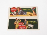 Excellent lot of two 1942 Coca-Cola ink blotters found unused with nice period graphics.