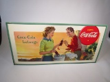 Eye-appealing 1942 Coca-Cola Belongs sunset grilling single-sided cardboard sign.