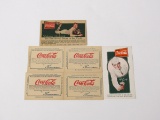 Lot of six NOS 1920s Coca-Cola complimentary fountain glass or bottle coupons.