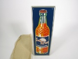 Killer circa 1940s-early 50s Suncrest Soda single-sided self-framed tin sign with bottle graphics.