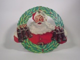 1960s Coca-Cola double-sided die-cut cardboard string-pull featuring Santa.