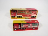 Lot of two late 1970s-early 80s Coca-Cola Buddy L delivery trucks still in the original boxes.
