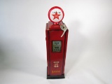 Cleverly designed reproduction wood cabinet shaped like a vintage gas pump.