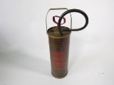1930s Quick-Aid service department/filling station hand-pump brass fire extinguisher.
