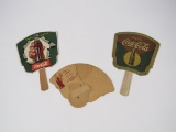 Lot of three Coca-Cola promotional fans 1930s-1940s.