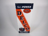 Reproduction - Delco Battery for Power single-sided porcelain sign with nice graphics.