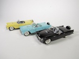 Lot of three Revell 56 T-Bird 1:18 scale die-cast model cars.