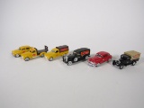 Lot of six Solido Made in France 1:43 scale die-cast Coca-Cola delivery cars and trucks.