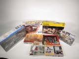 Lot of eight model kits and 1:24 accessories.