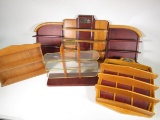 Lot of six wooden display shelves for die-cast cars.