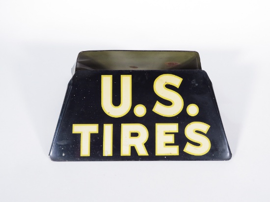 Circa 1940s US Tires automotive garage metal tire display.