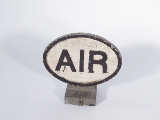 All original circa late 1920s-30s "Air" embossed cast metal marquee sign.