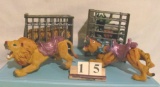 1 lot, 6 in lot, cages & animals