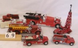 1 lot, 6 in lot, assorted Fire Engines