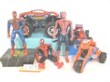 Lot of 6 Spiderman figures and vehicles