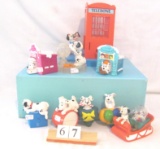 1 Lot, 9 in lot, 101 Dalmatians plastic figures