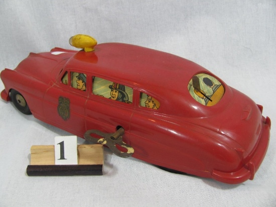 1 in lot, Fire Chief's Car wind-up (works well), on/off switch, early red p