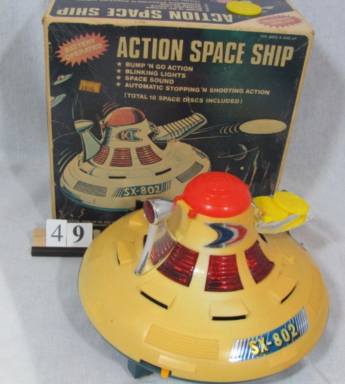 1 in lot, Action Spaceship - battery op. (boxed) SX 802 action spaceship, p