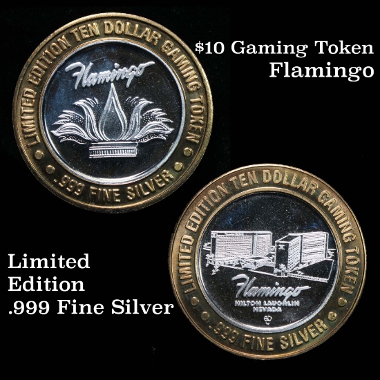 Limited Edition  $10 gaming token .999 Fine Silver Flamingo Hotel