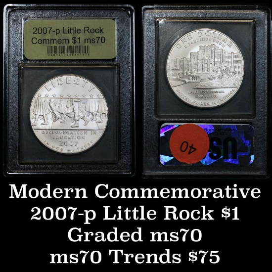 2007-p Little Rock Modern Commem Dollar $1 Graded Perfect Gem++ Unc by USCG