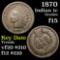 1870 Indian Cent 1c Grades f+ (fc)