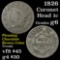 1826 Coronet Head Large Cent 1c Grades g+