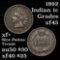 1892 Indian Cent 1c Grades xf+