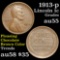 1913-p  Lincoln Cent 1c Grades Choice AU