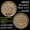 1853 Braided Hair Half Cent 1/2c Grades Choice AU