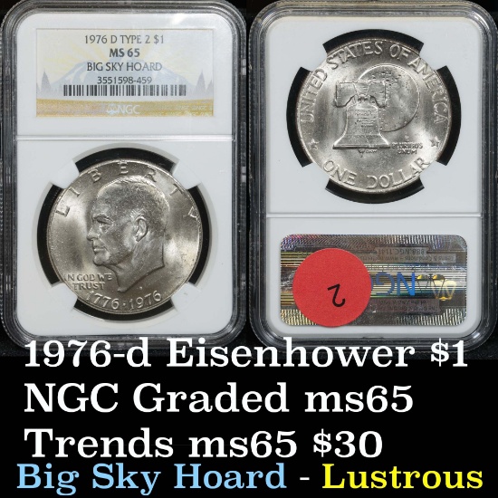 NGC 1976-d Eisenhower Dollar $1 Graded ms65 by NGC