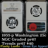 NGC 1955 Washington Quarter 25c Graded pr67 by NGC