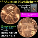 ***Auction Highlight*** PCGS 1970-s Sm Date Lincoln Cent 1c Graded ms66 rd by PCGS (fc)