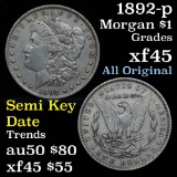 1892-p Morgan Dollar $1 Grades xf+