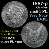 1887-p Morgan Dollar $1 Grades Choice Unc PL