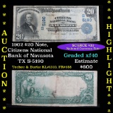 ***Auction Highlight*** 1902 $20 Note, Citizens National Bank of Navasota, TX S-5190 Grades xf (fc)