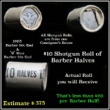 $10 Barber Half Dollar Roll, 1913 on one end & 's' mint on the other Barber Half Dollars 50c (fc)