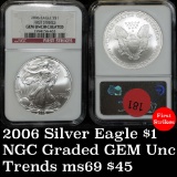 NGC 2006-p Silver Eagle Dollar $1 Graded ms68 by NGC