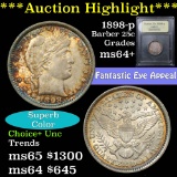 ***Auction Highlight*** 1898-p Barber Quarter 25c Graded Choice+ Unc by USCG (fc)