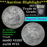 ***Auction Highlight*** 1875-s Trade Dollar $1 Graded Unc Details by USCG (fc)