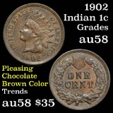 1902 Indian Cent 1c Grades Choice AU/BU Slider